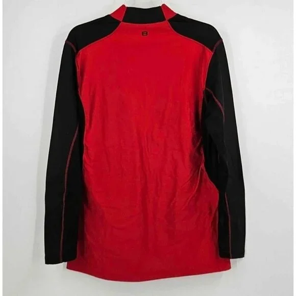 Layer 8 Performance Quick Dry Base Layer LS Red/Black Mock Neck Shirt Sz XL - Picture 2 of 4